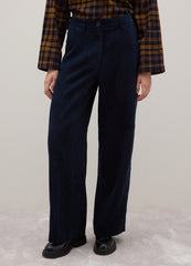 OVS Blue Ribbed Regular Fit Stretch Fabric Trousers