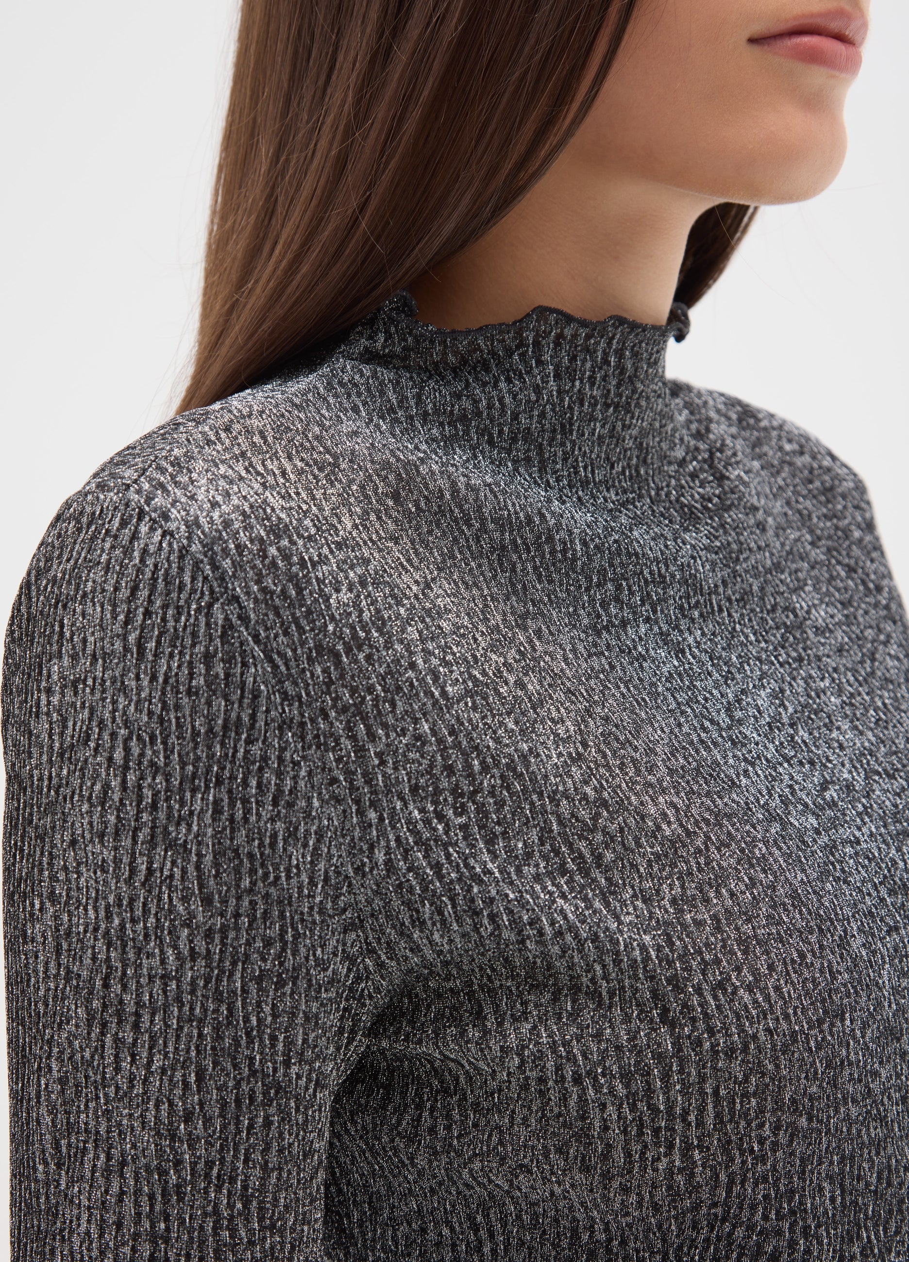 OVS Grey Long-Sleeve Lurex Top