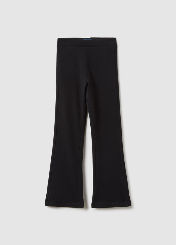 OVS Black Stretch Cotton Flare Fit Girl'S Leggings