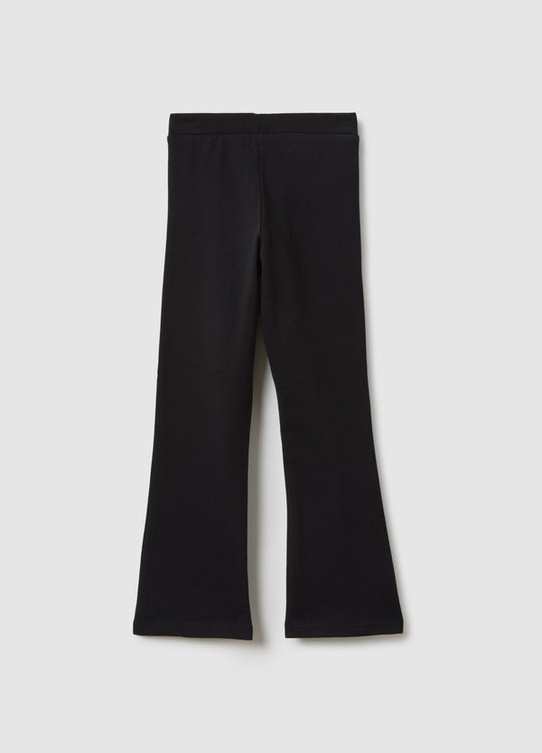 OVS Black Stretch Cotton Flare Fit Girl'S Leggings