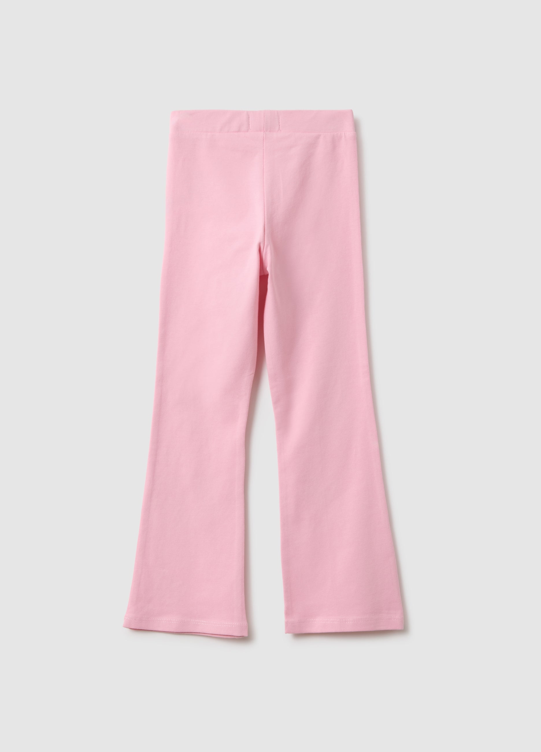 OVS Pink Stretch Cotton Slim Fit Leggings For Girls With Decorations