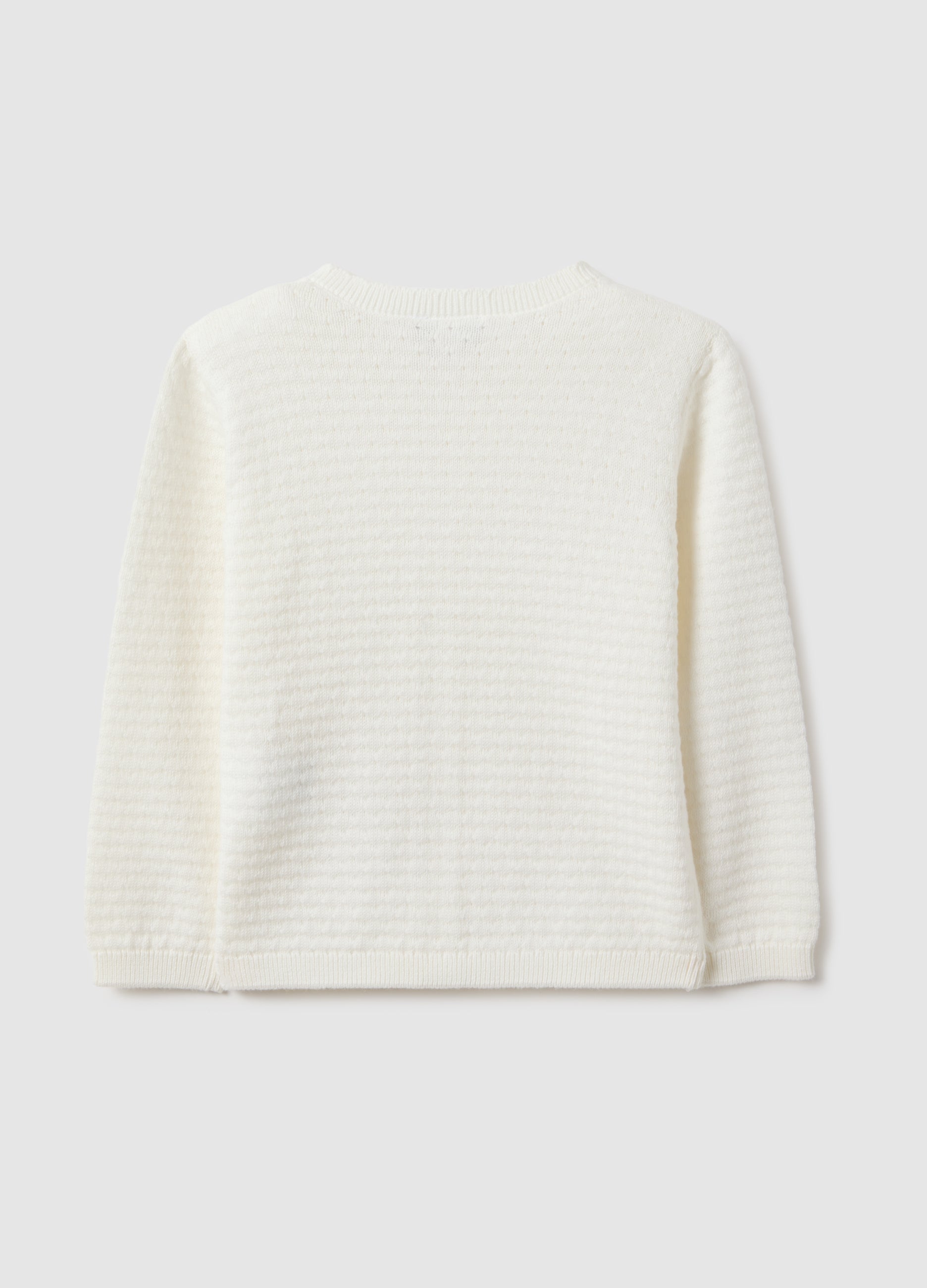 OVS White Pure Cotton Cardigan Regular Fit For Baby Girl