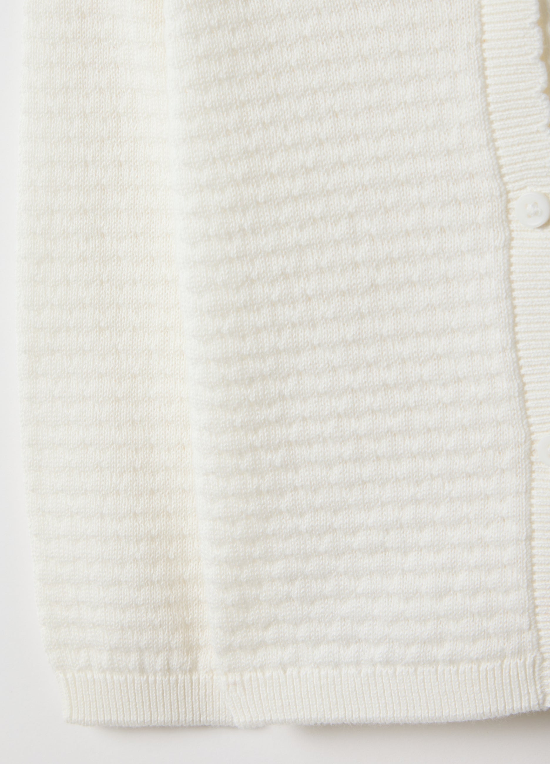 OVS White Pure Cotton Cardigan Regular Fit For Baby Girl