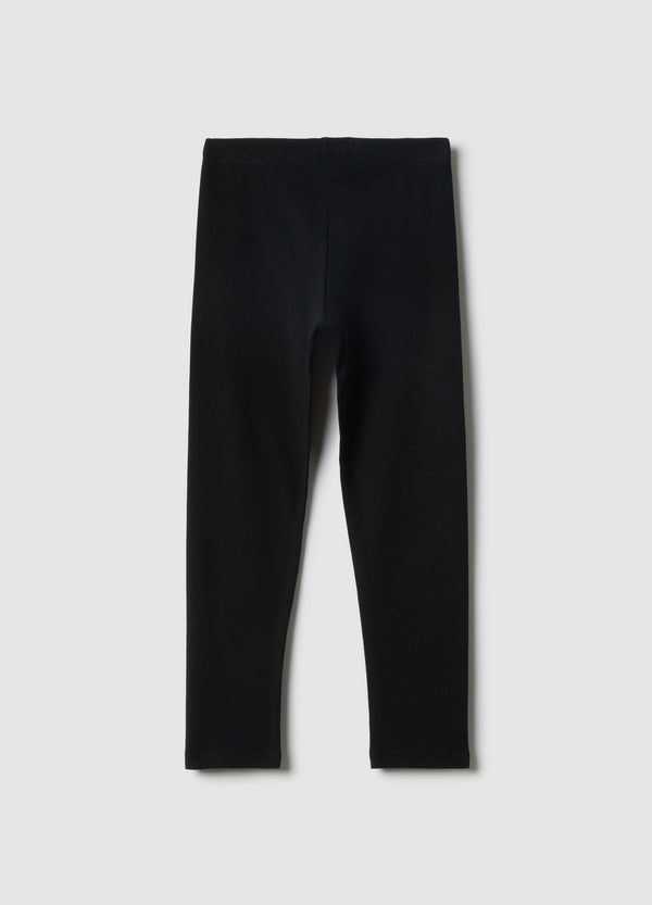 OVS Girls' Black Stretch Cotton Slim Fit Leggings