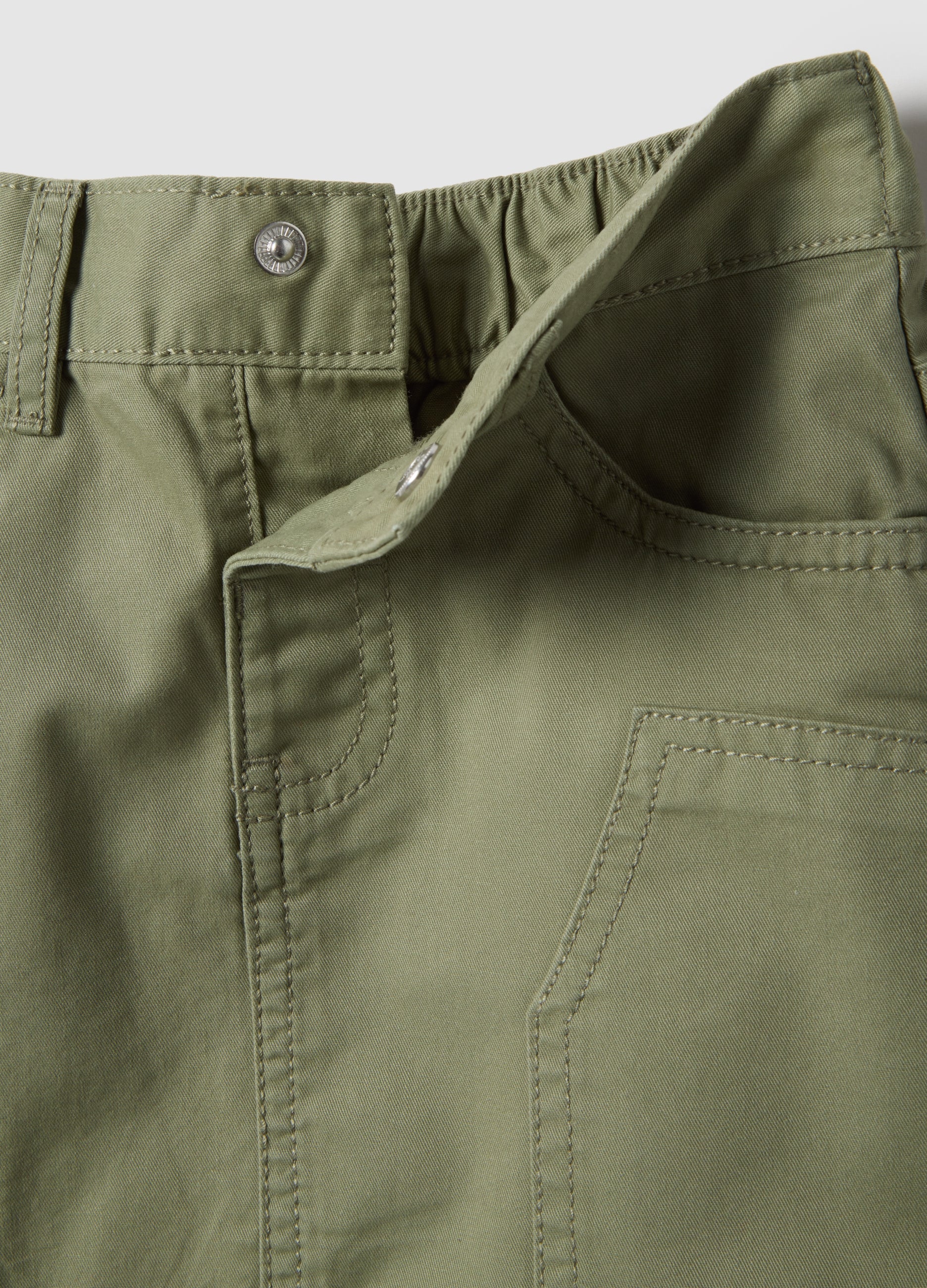 OVS Girls' Regular Fit Green Cotton Mini Skirt With Decorations