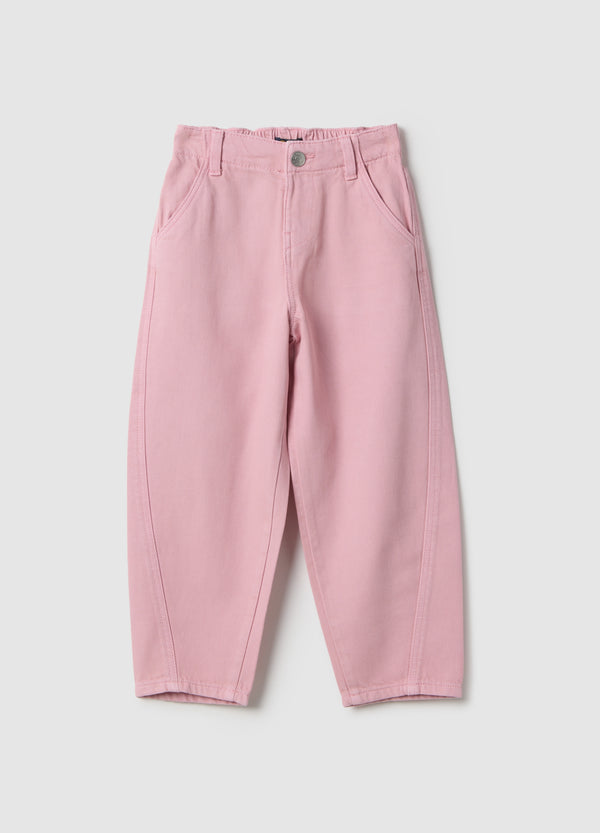 OVS Girls' Pink Pure Cotton Baggy Trousers