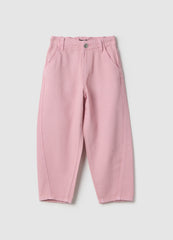 OVS Girls' Pink Pure Cotton Baggy Trousers