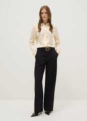OVS Beige Long Sleeve Satin Shirt Regular Fit