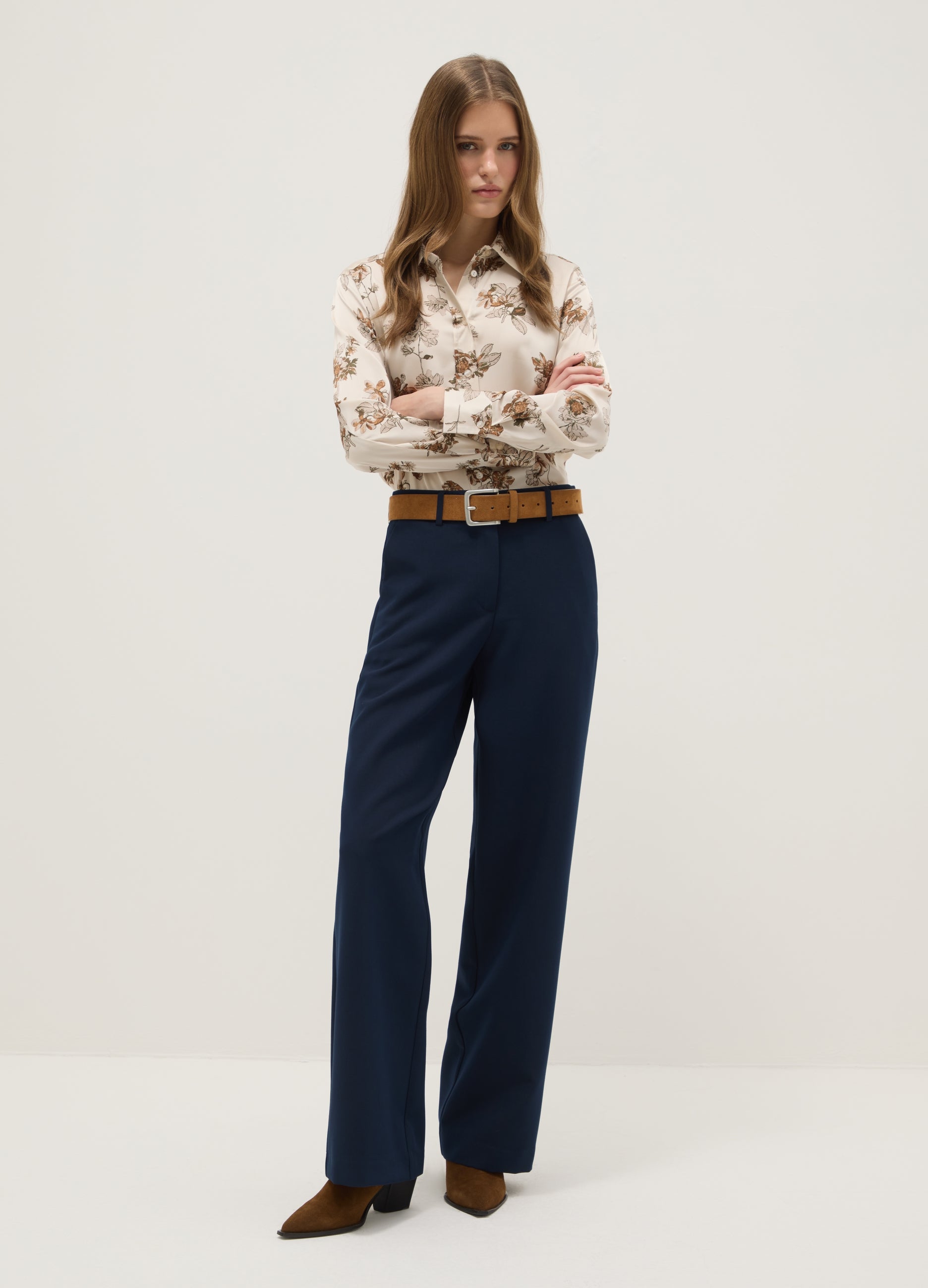 OVS Multicolour Long Sleeve Satin Shirt With Floral Pattern, Regular Fit