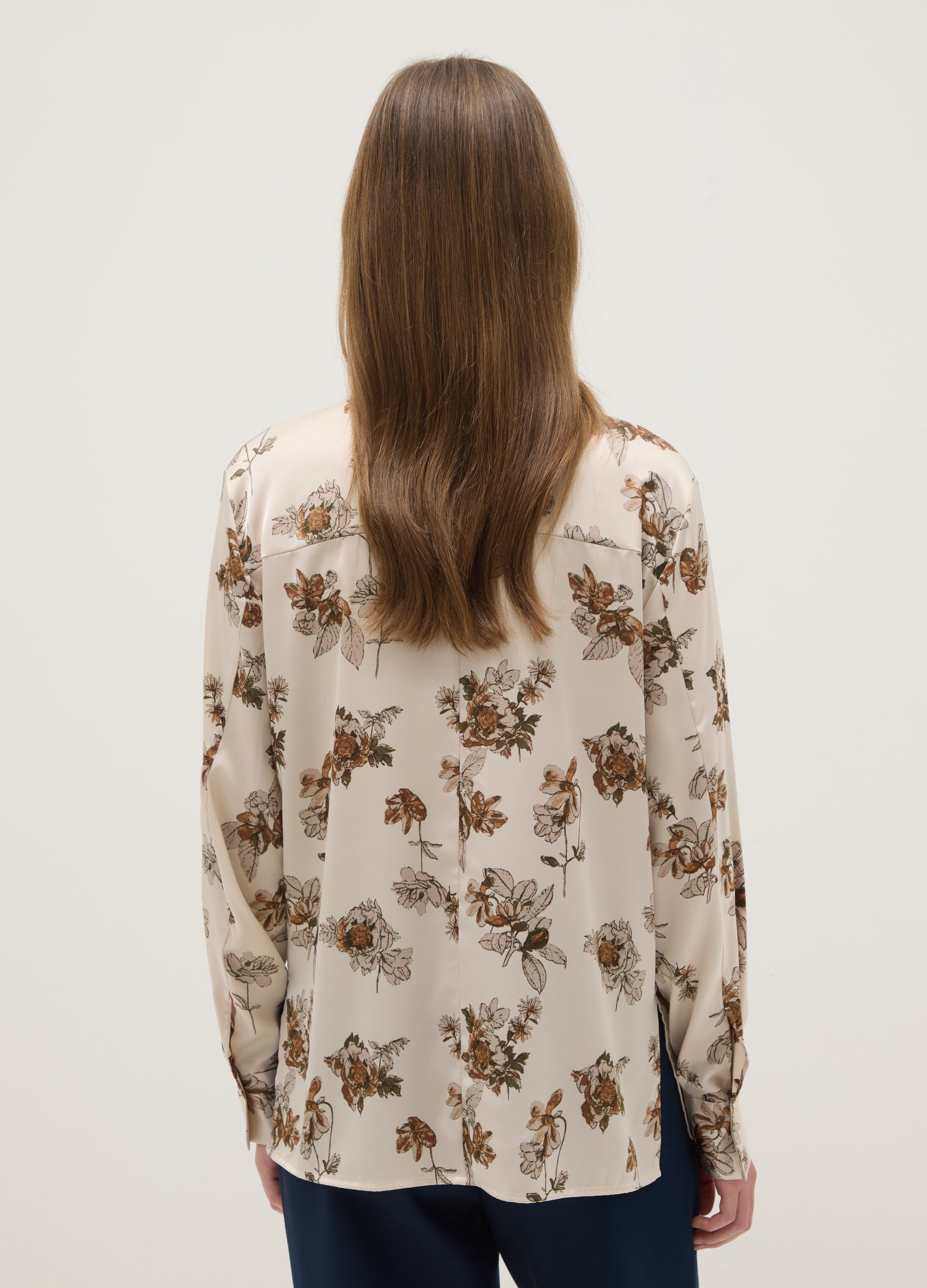 OVS Multicolour Long Sleeve Satin Shirt With Floral Pattern, Regular Fit