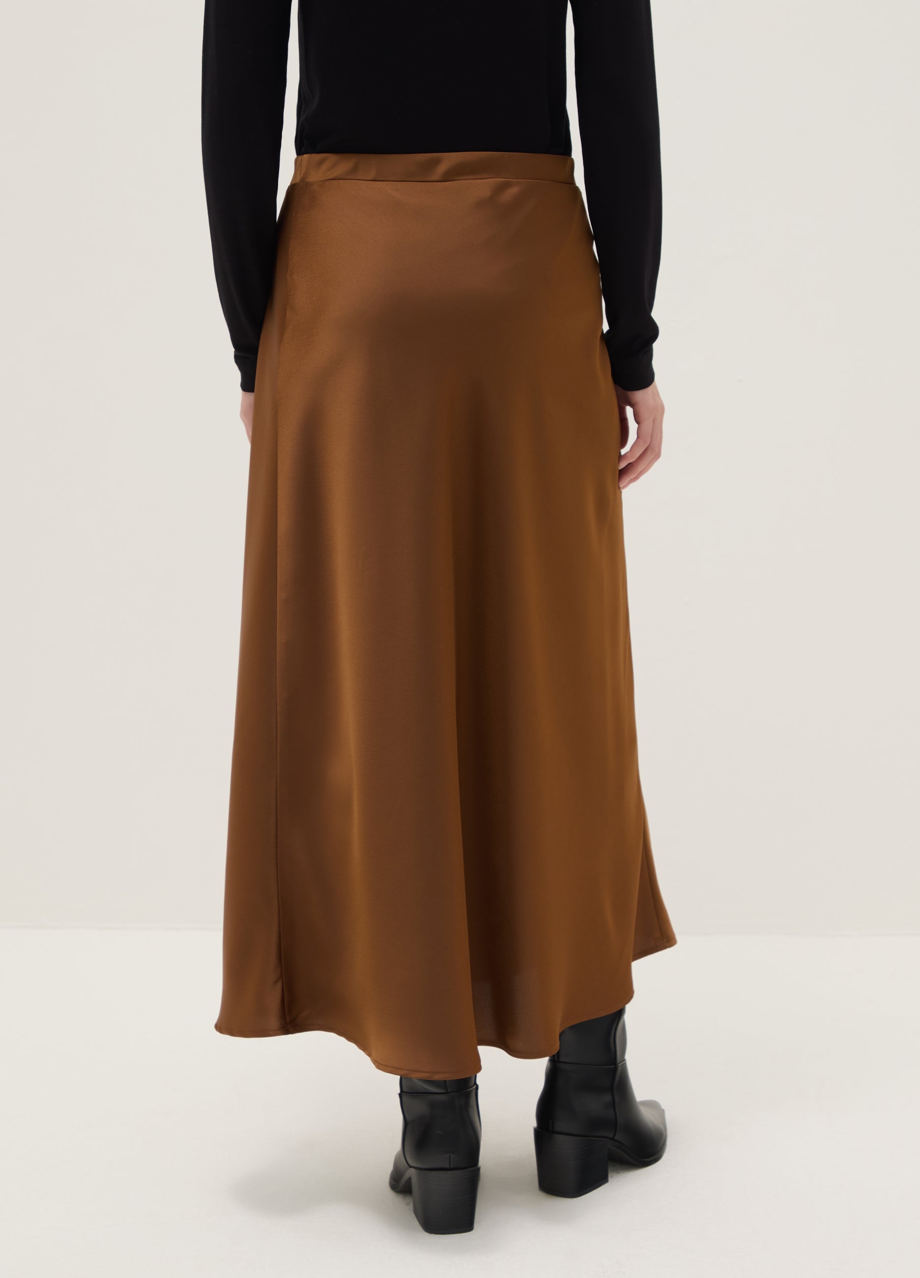 OVS Brown Satin Long Skirt