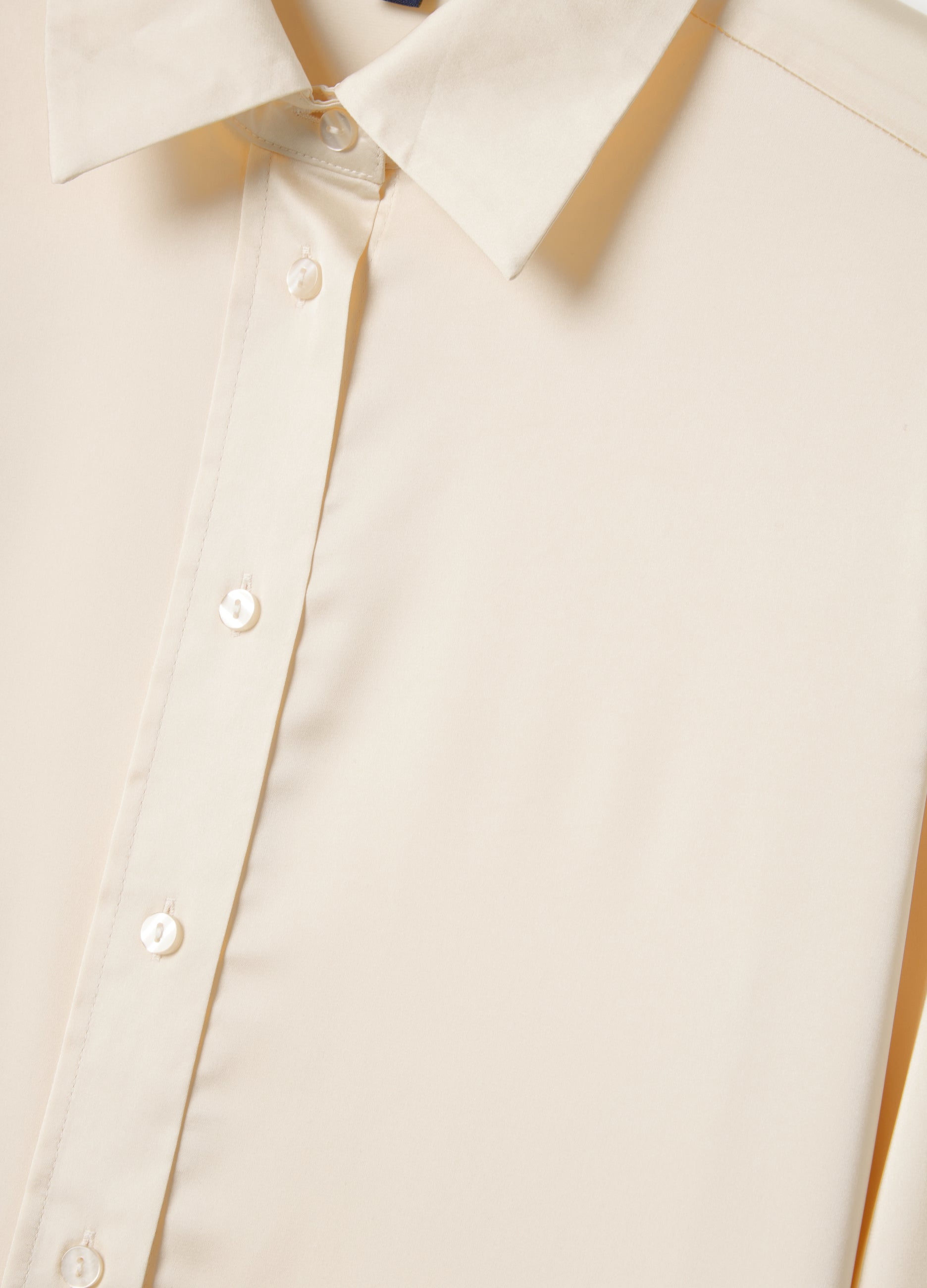 OVS Beige Long Sleeve Satin Shirt Regular Fit