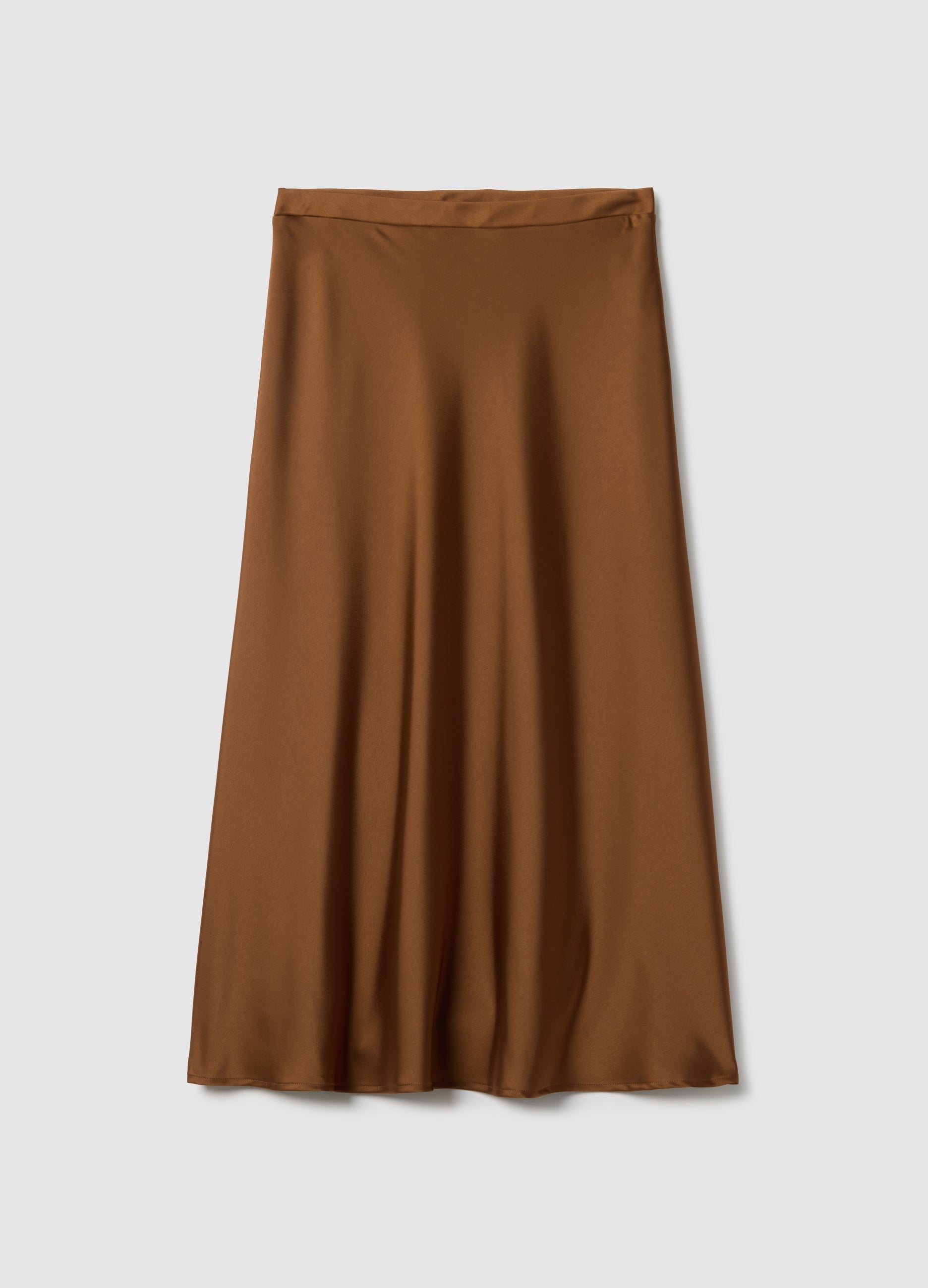 OVS Brown Satin Long Skirt
