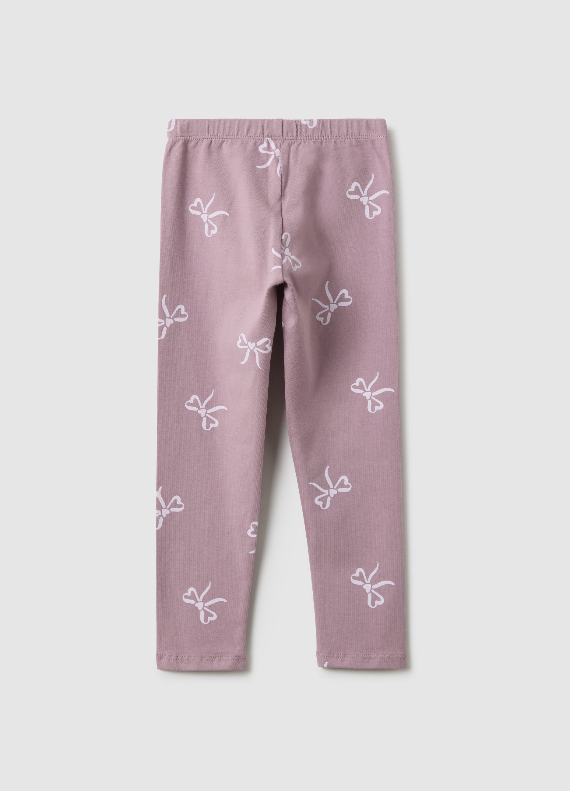 Ovs Pink Skinny Fit Stretch Cotton Leggings For Girls