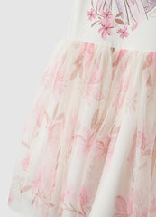 Ovs Elasticated Cotton Dress For Girls With Frozen Print