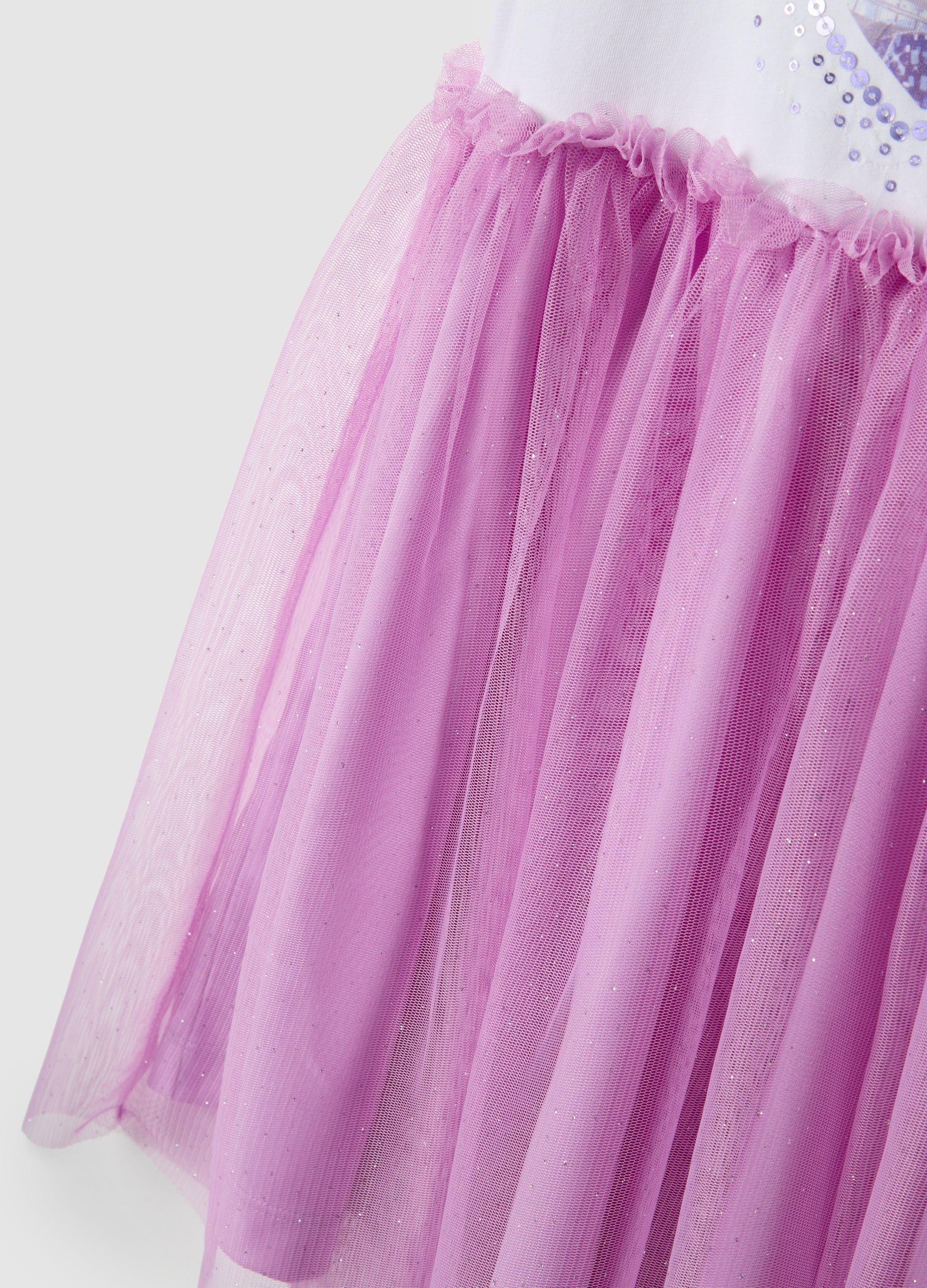 Ovs Regular Fit Stretch Cotton Dress For Girls With Frozen Print