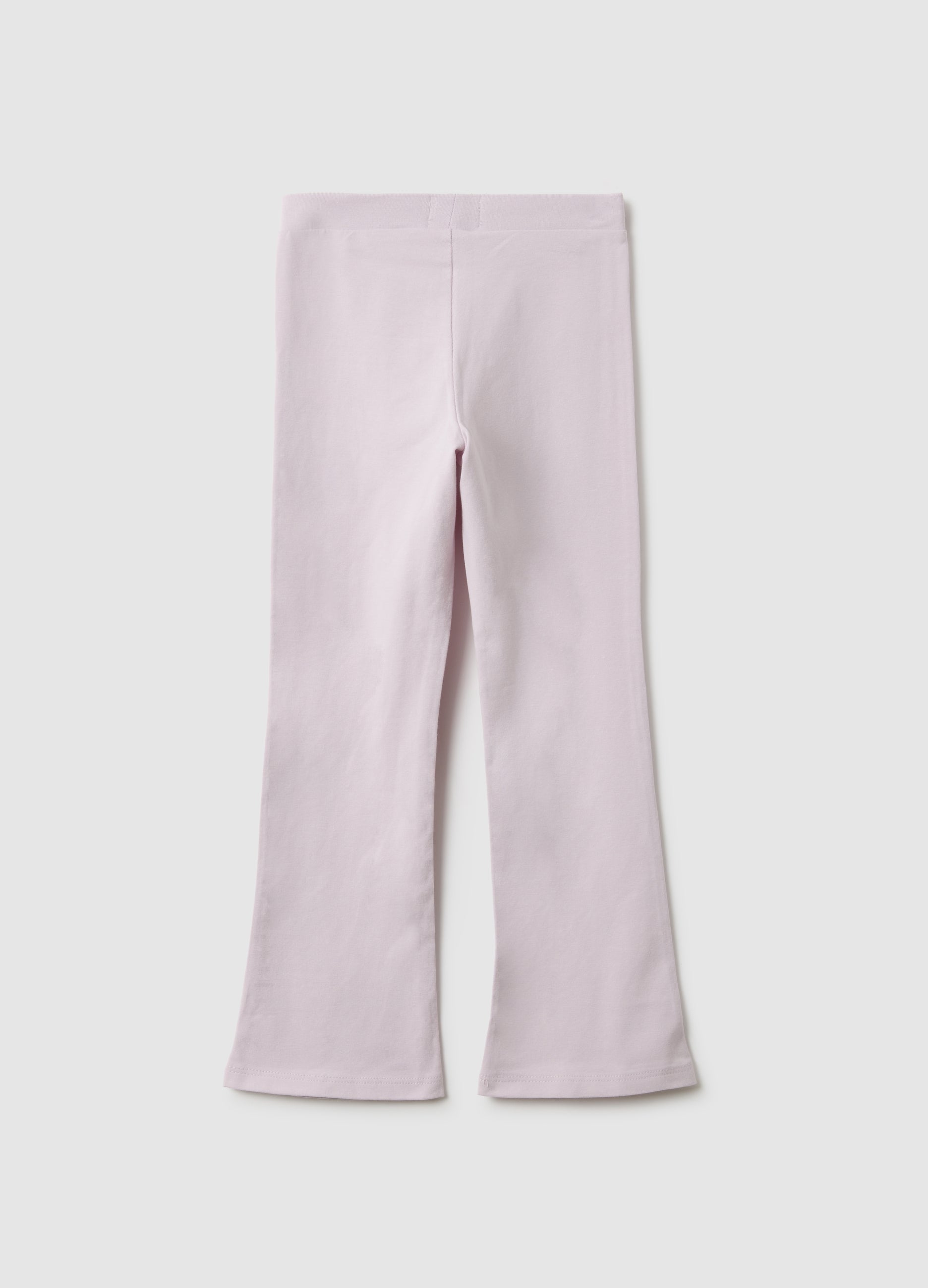 Ovs Pink Stretchy Cotton Regular Fit Leggings For Girls