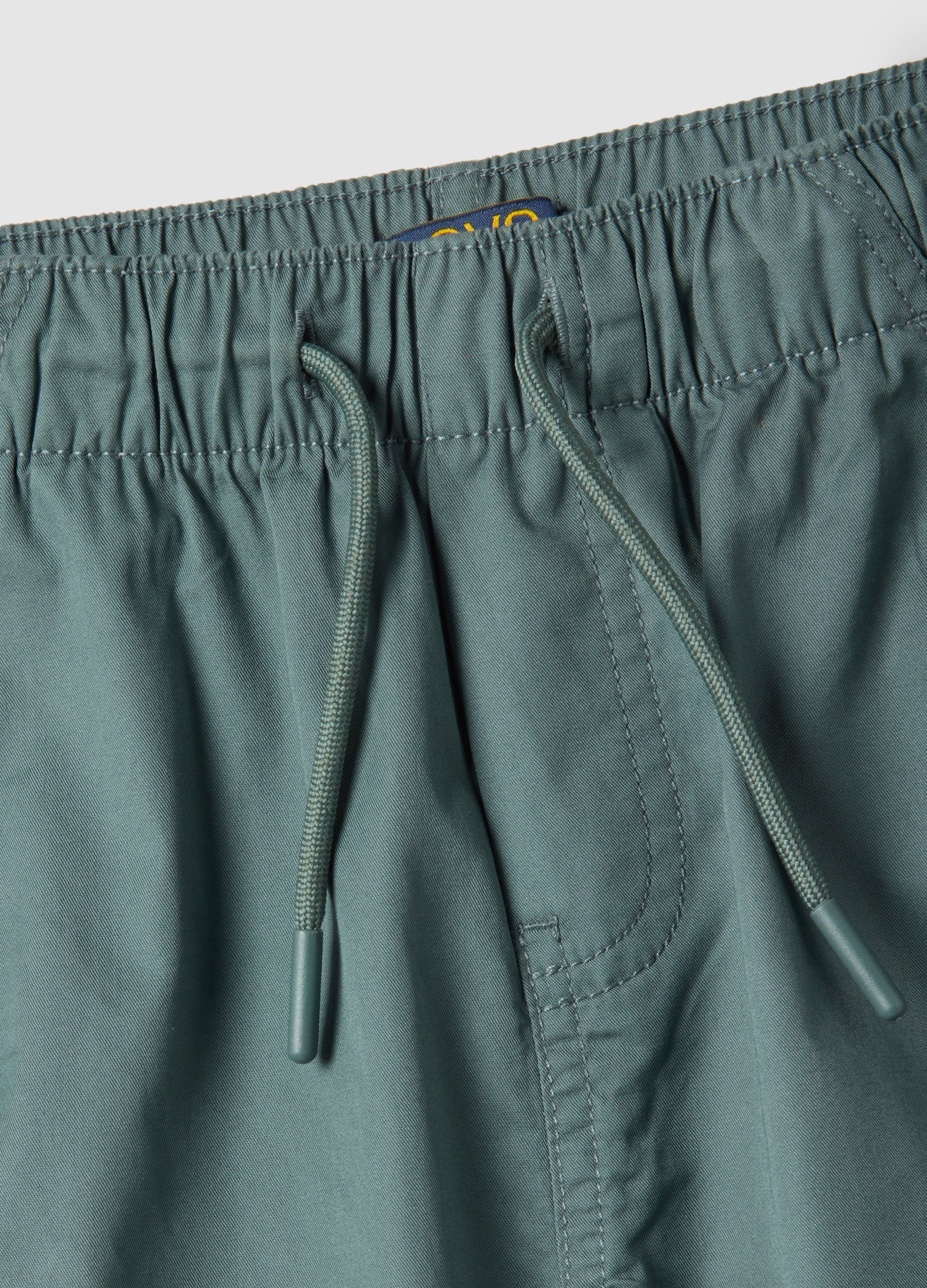 OVS Boys' Green Pure Cotton Cargo Jogger Trousers Relaxed Fit