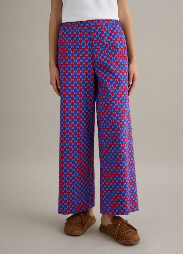 Ovs Multicoloured Regular Fit Stretch Cotton Trousers With Print