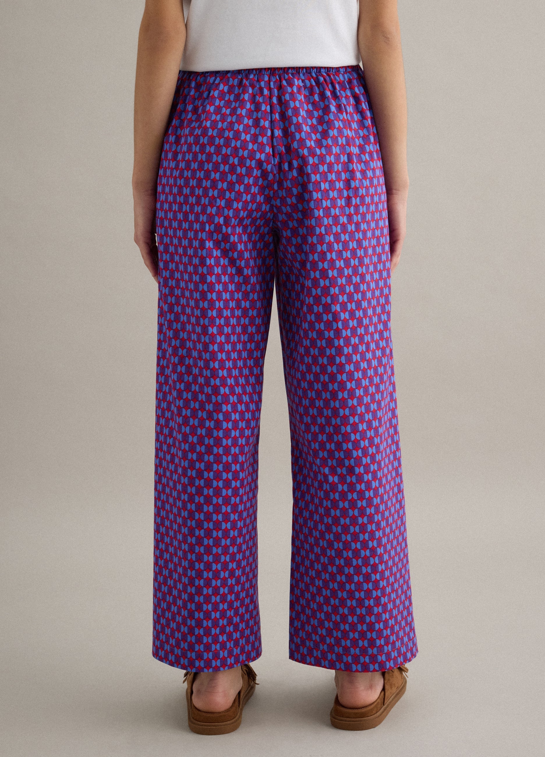 Ovs Multicoloured Regular Fit Stretch Cotton Trousers With Print