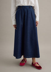 OVS Long Blue Denim Pure Cotton Skirt Regular Fit