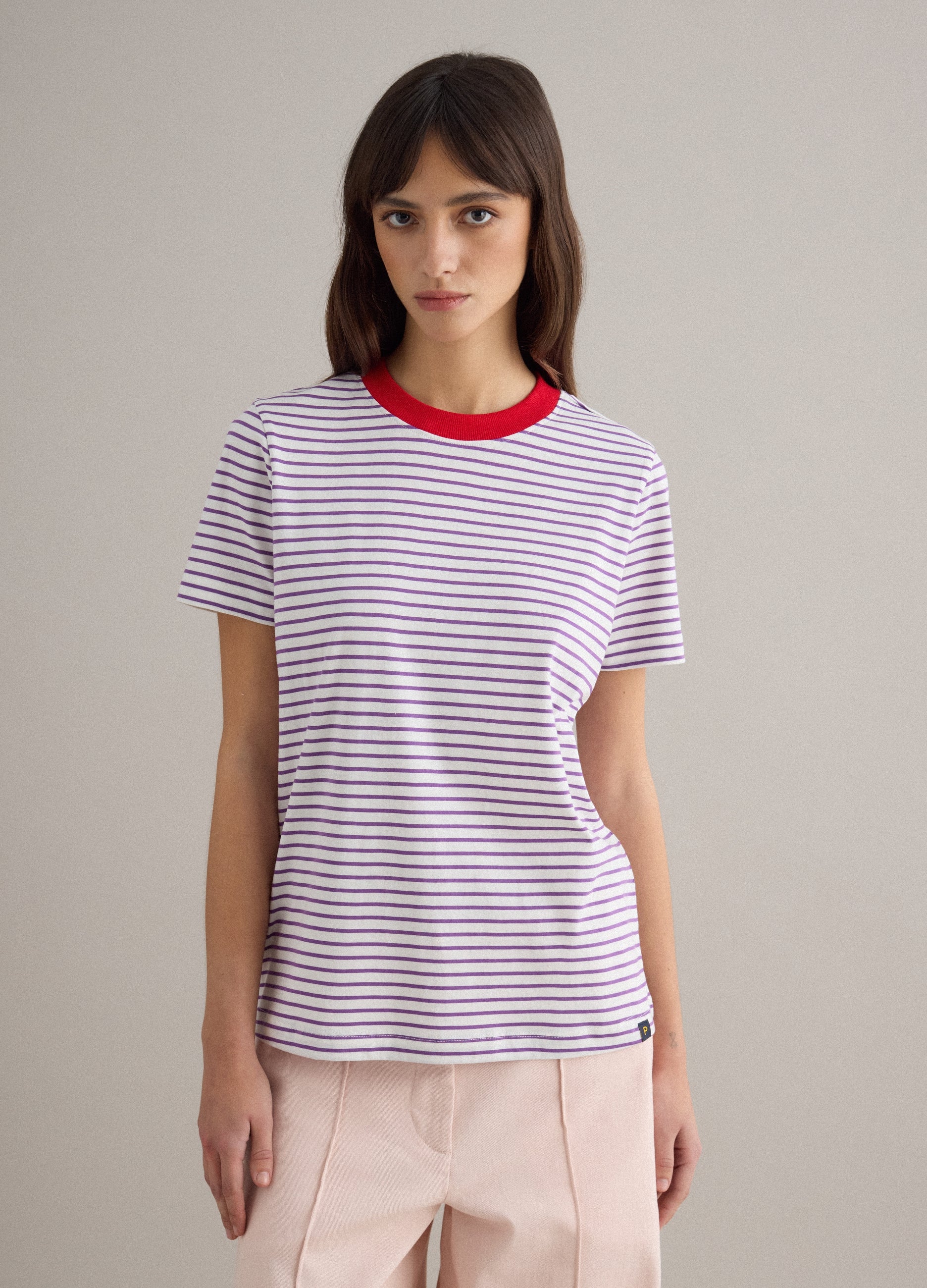 OVS Green And White T-Shirt In Pure Cotton Regular Fit