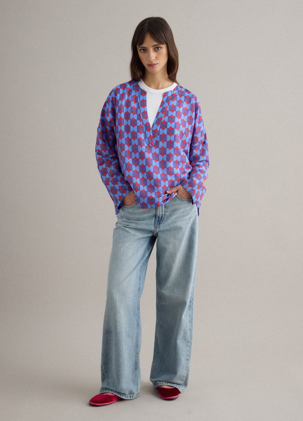 Ovs Multicolour Lyocell Blend Shirt, Regular Fit, Deep V