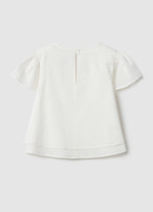 Ovs Girls' White Pure Cotton Blouse Regular Fit With Embroidery