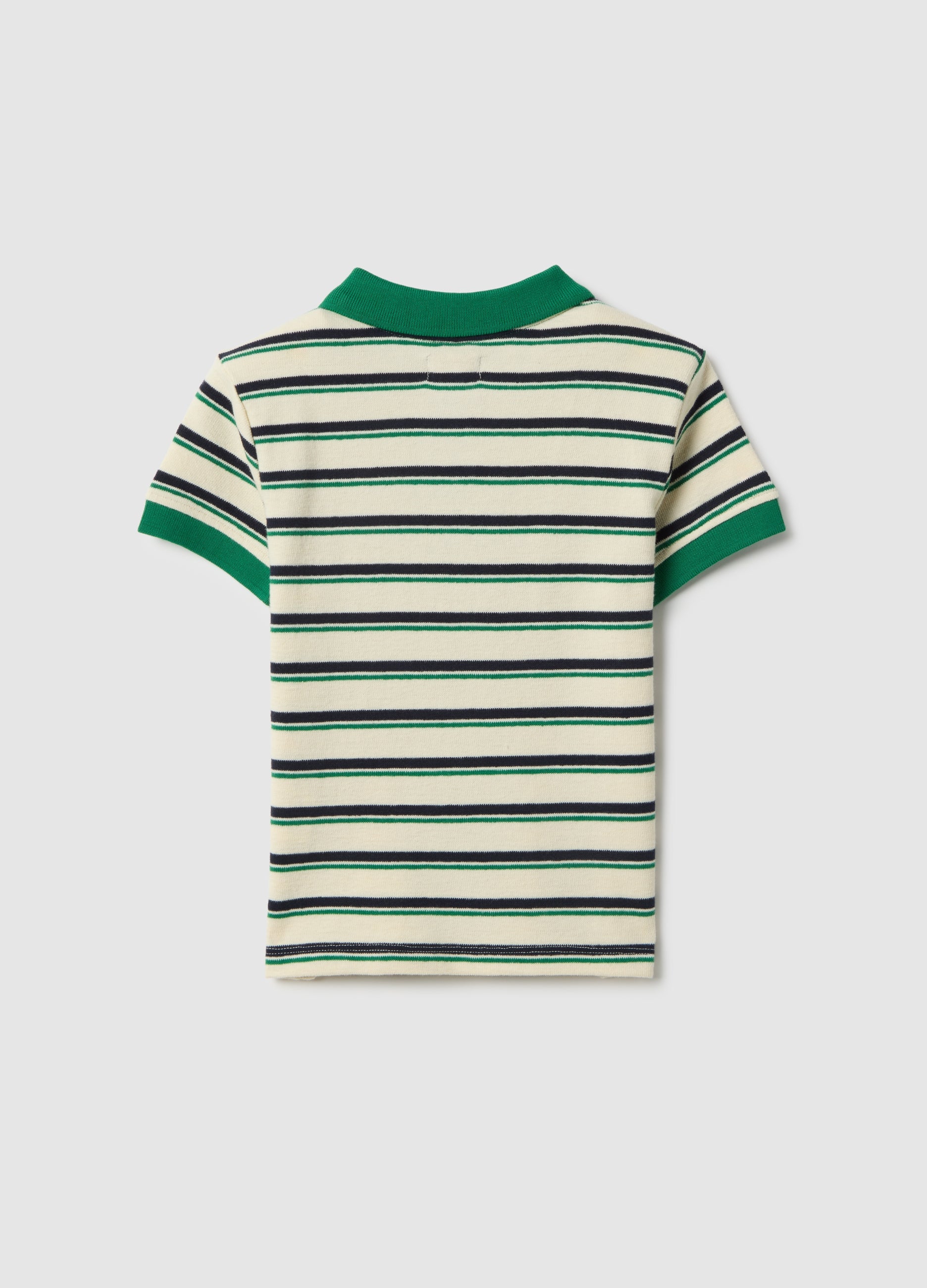 Ovs Children'S Multicolour Striped Cotton Blend Polo Regular Fit