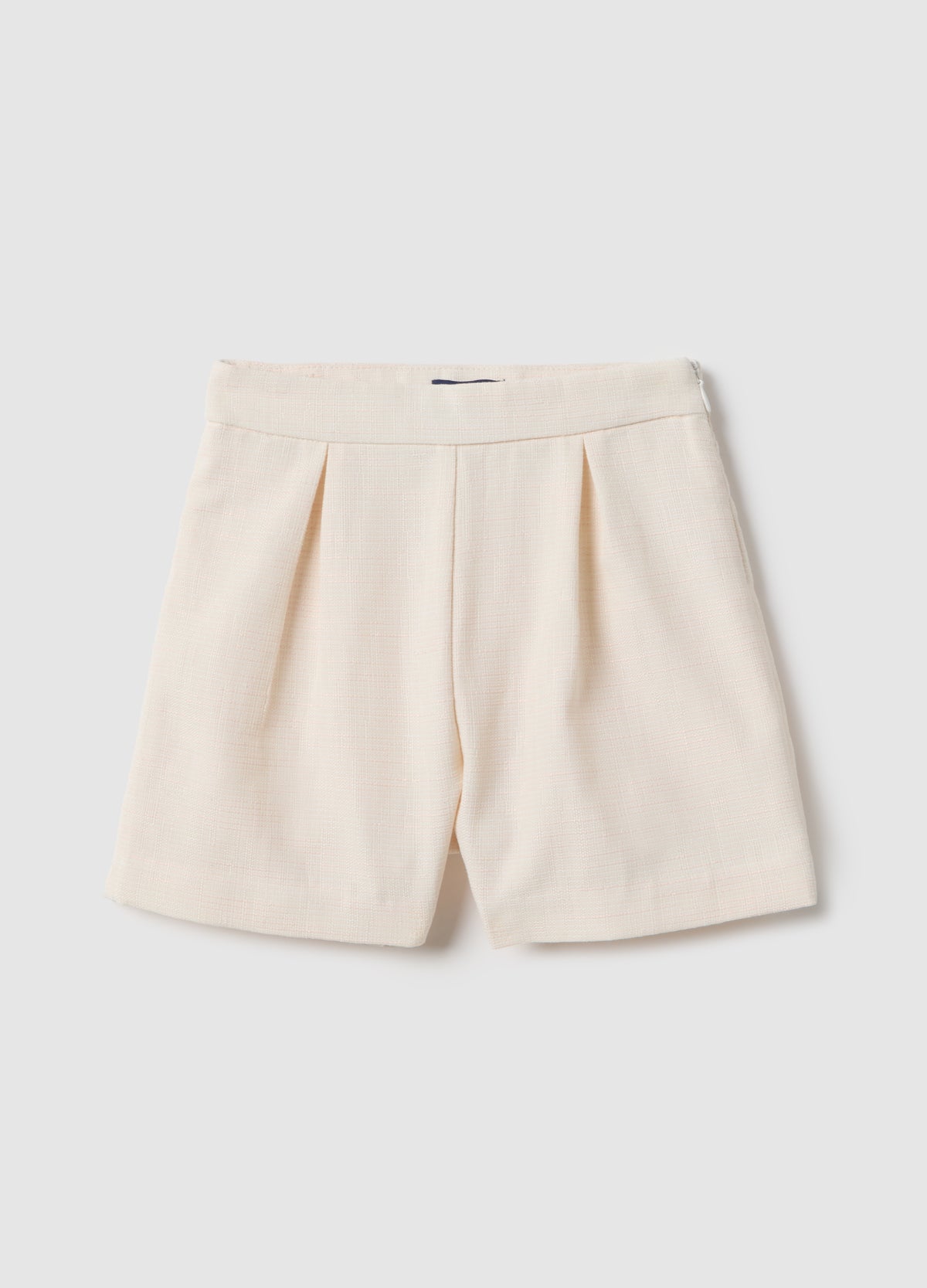 Ovs Beige Wide-Leg Girls' Shorts With Pleated Details