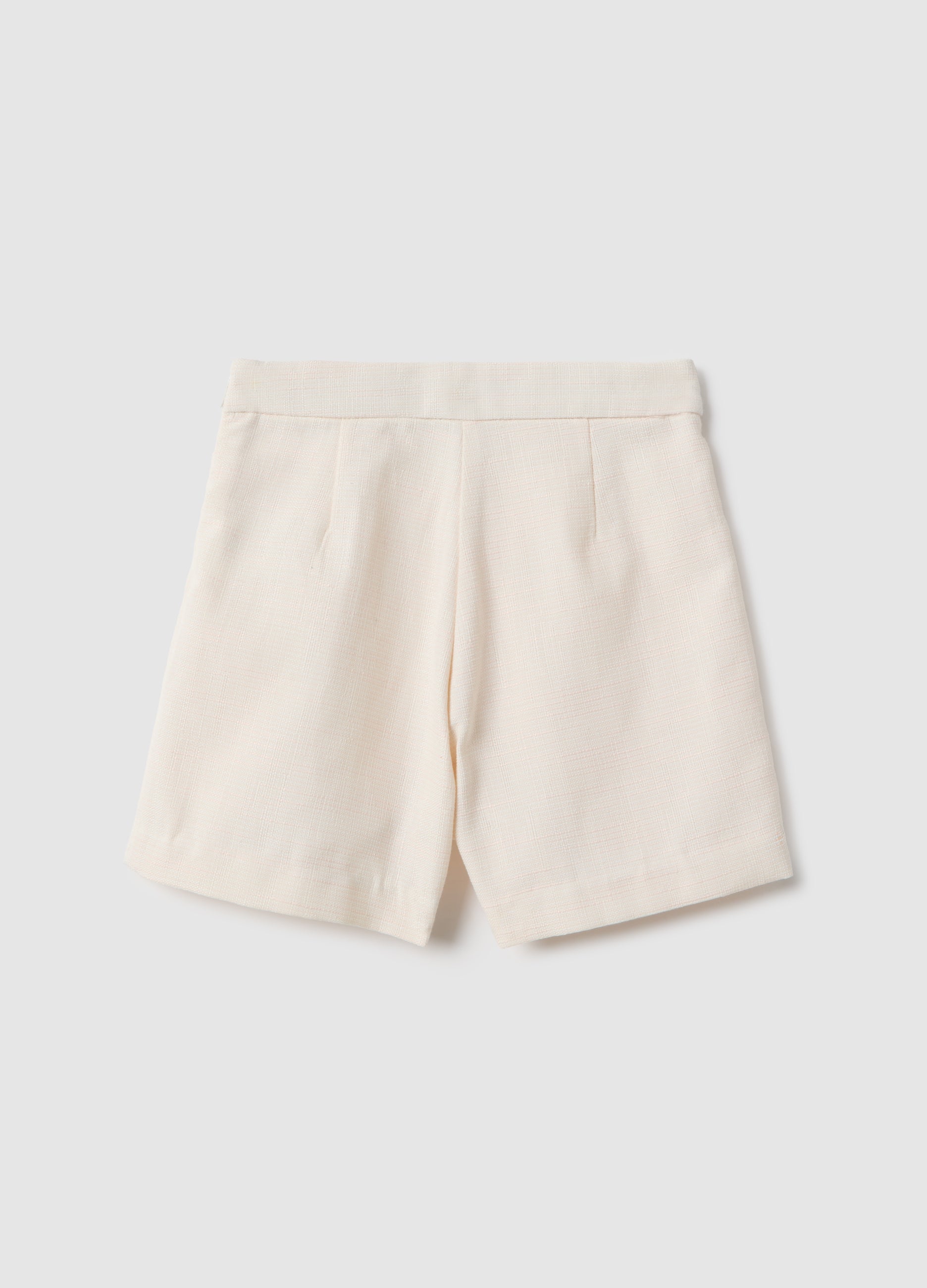 Ovs Beige Wide-Leg Girls' Shorts With Pleated Details