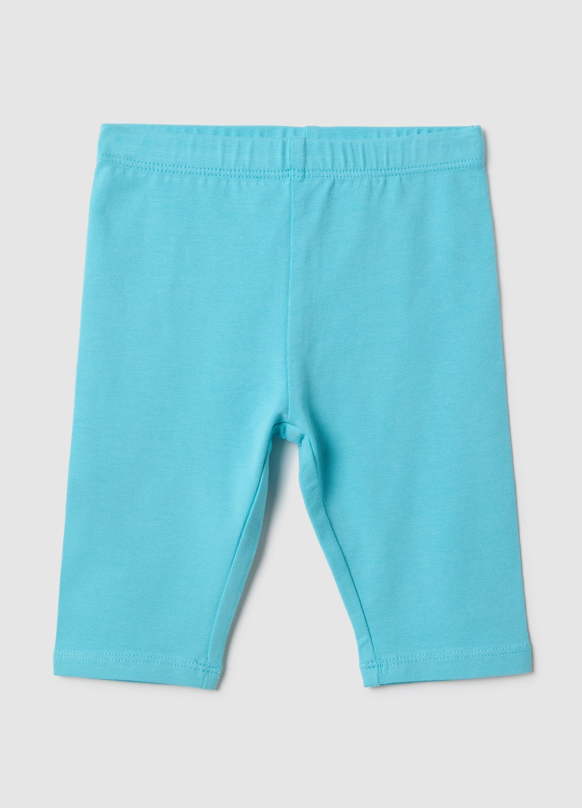 Ovs Light Blue Stretch Cotton Leggings For Girls - Skinny Fit