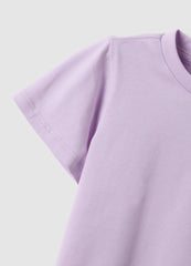 Ovs Regular Fit Purple Stretch Cotton Girl'S T-Shirt With Heart