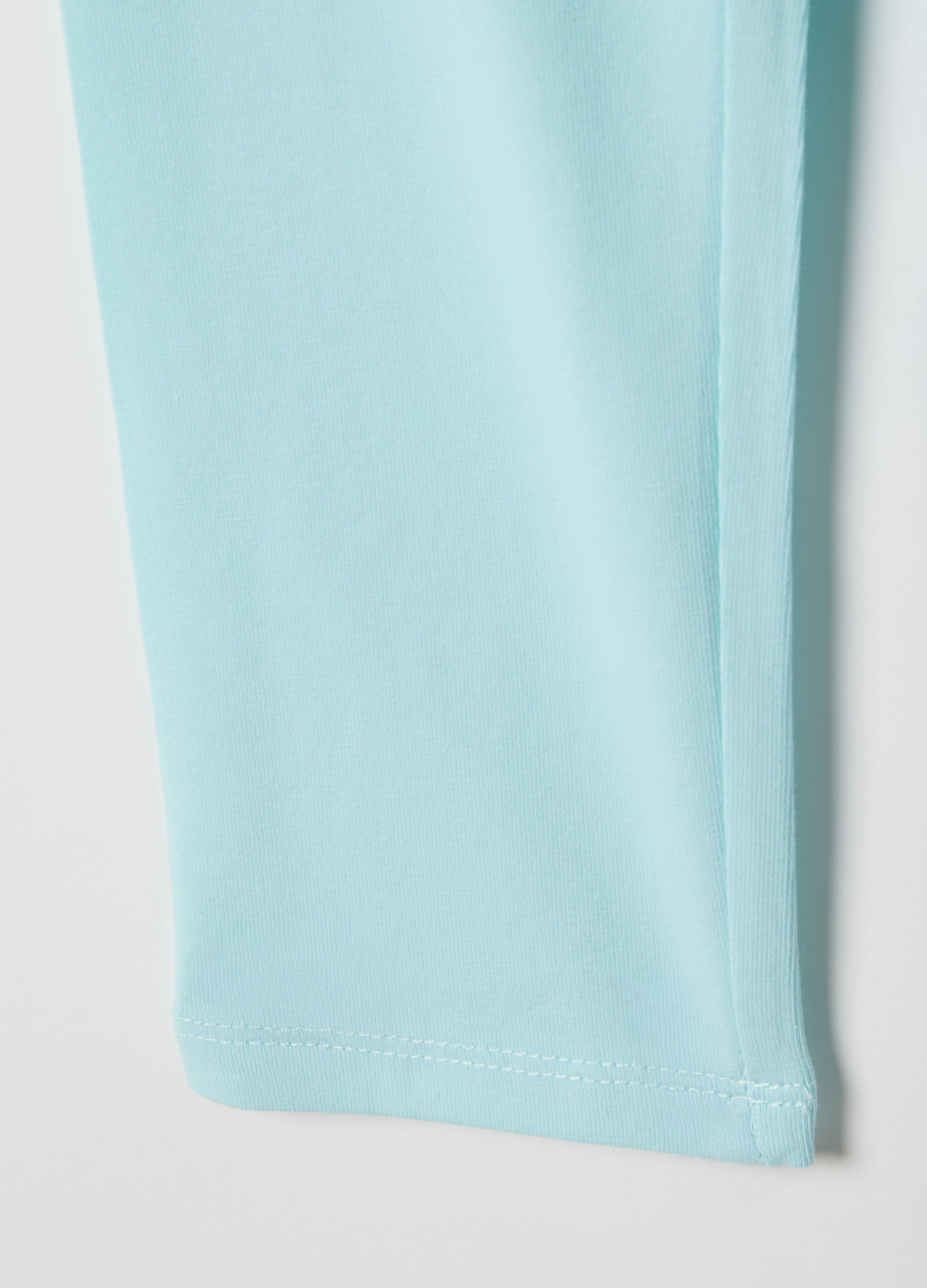 Ovs Girls' Slim Fit Blue Stretch Cotton Leggings With Star