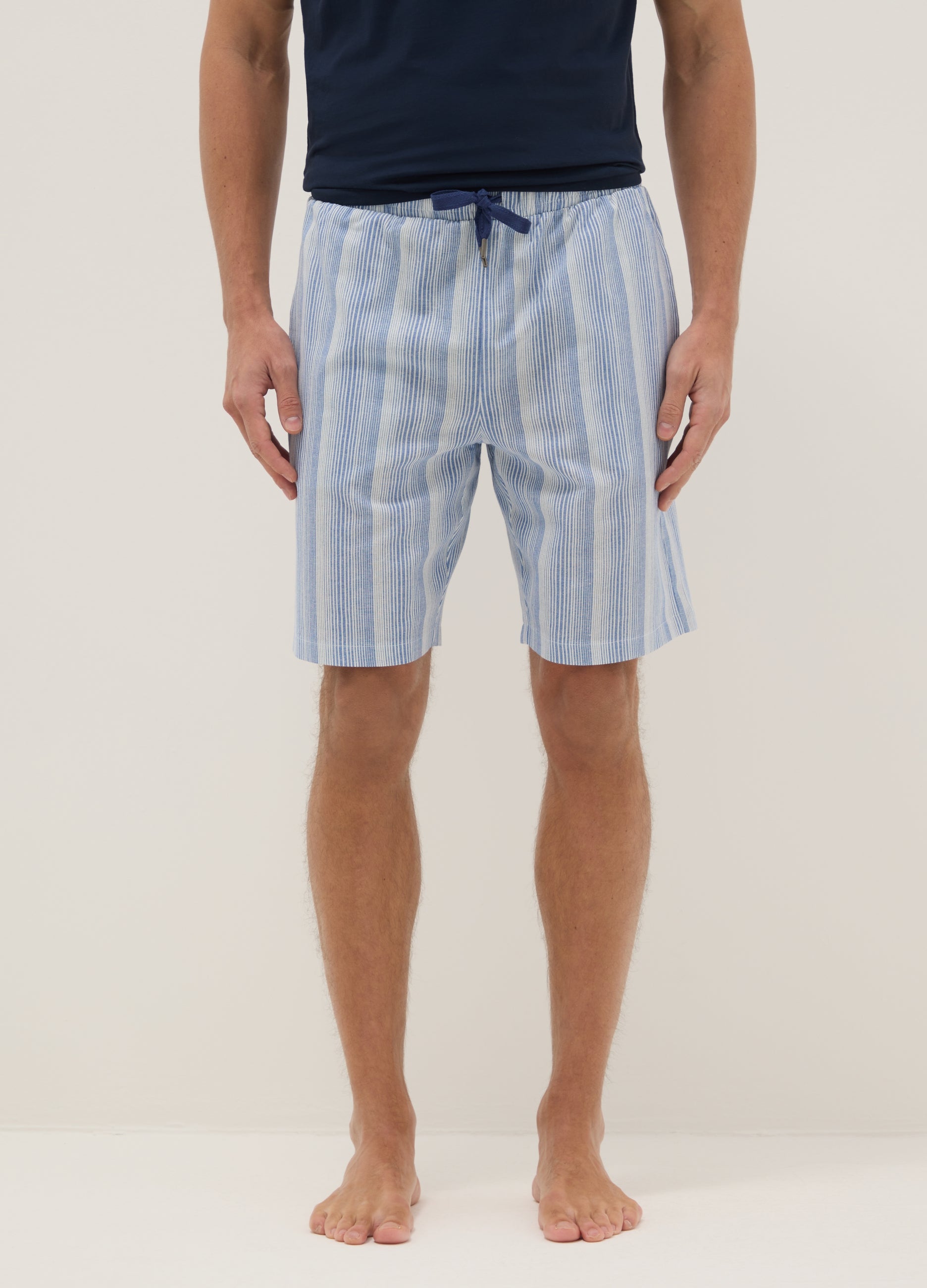 OVS Pure Cotton Multicoloured Striped Pyjama Shorts Regular Fit