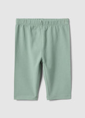 Ovs Green Stretch Cotton Leggings For Girls Skinny Fit