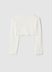 Ovs Girls' White Slim Fit Stretch Cotton T-Shirt