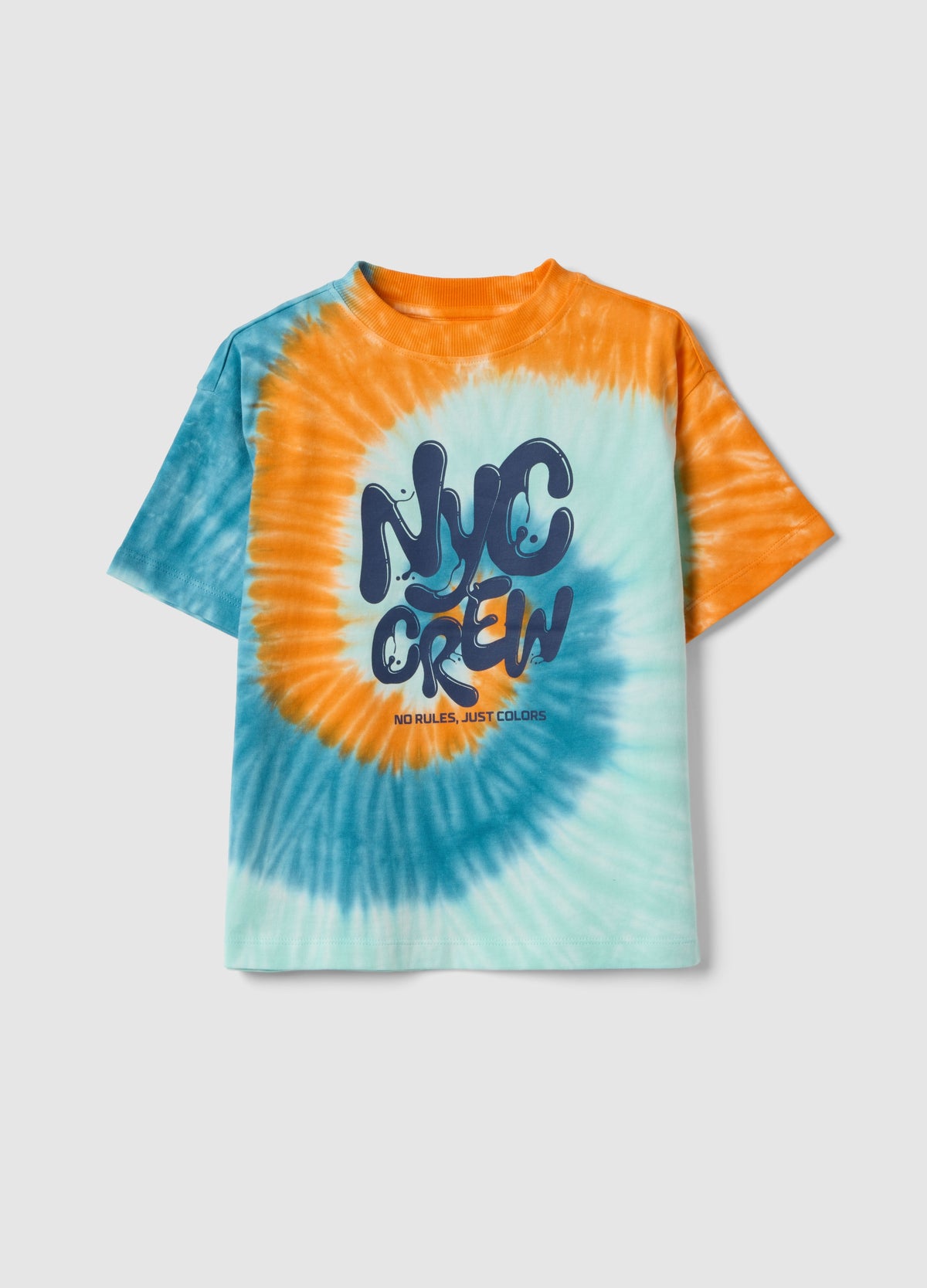 Ovs Kids' Oversize Fit Multicolour Tie-Dye Pure Cotton T-Shirt