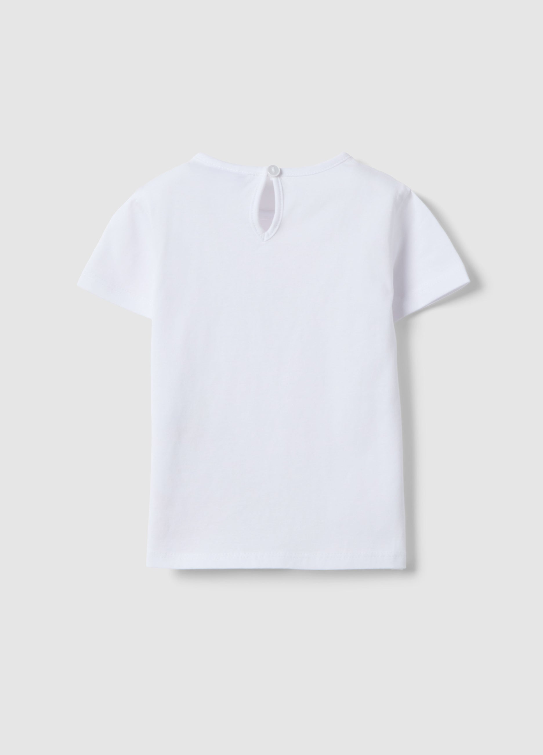 Ovs White Pure Cotton T-Shirt For Girls Regular Fit With Unicorn