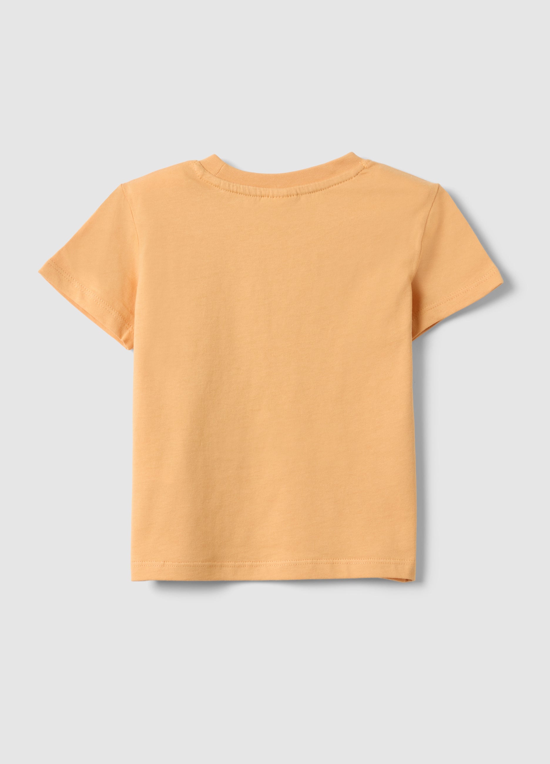 Ovs Regular Fit Orange Pure Cotton T-Shirt For Children With Print