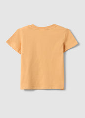 Ovs Regular Fit Orange Pure Cotton T-Shirt For Children With Print