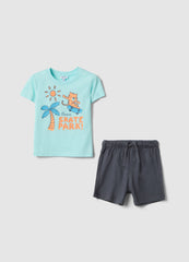 Ovs Multicolour Pure Cotton Regular Fit Set For Boys - T-Shirt And Shorts