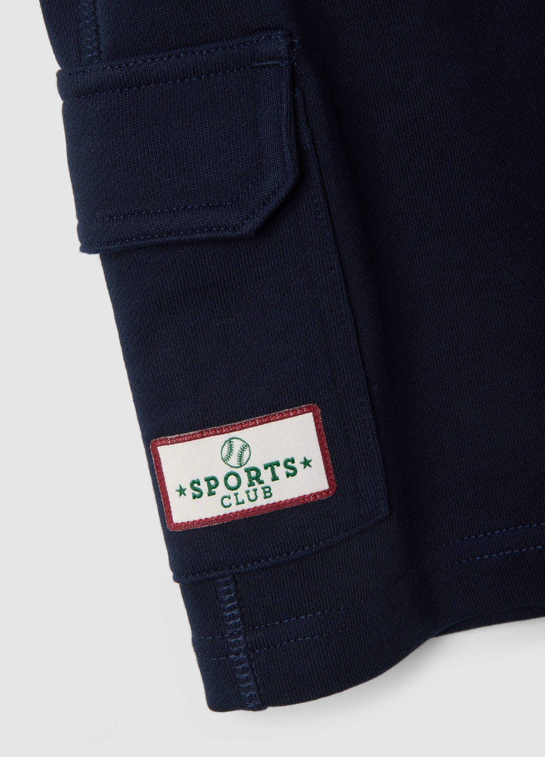 OVS Boys Blue 100% Cotton Regular-Fit Shorts With Elasticated Waistband