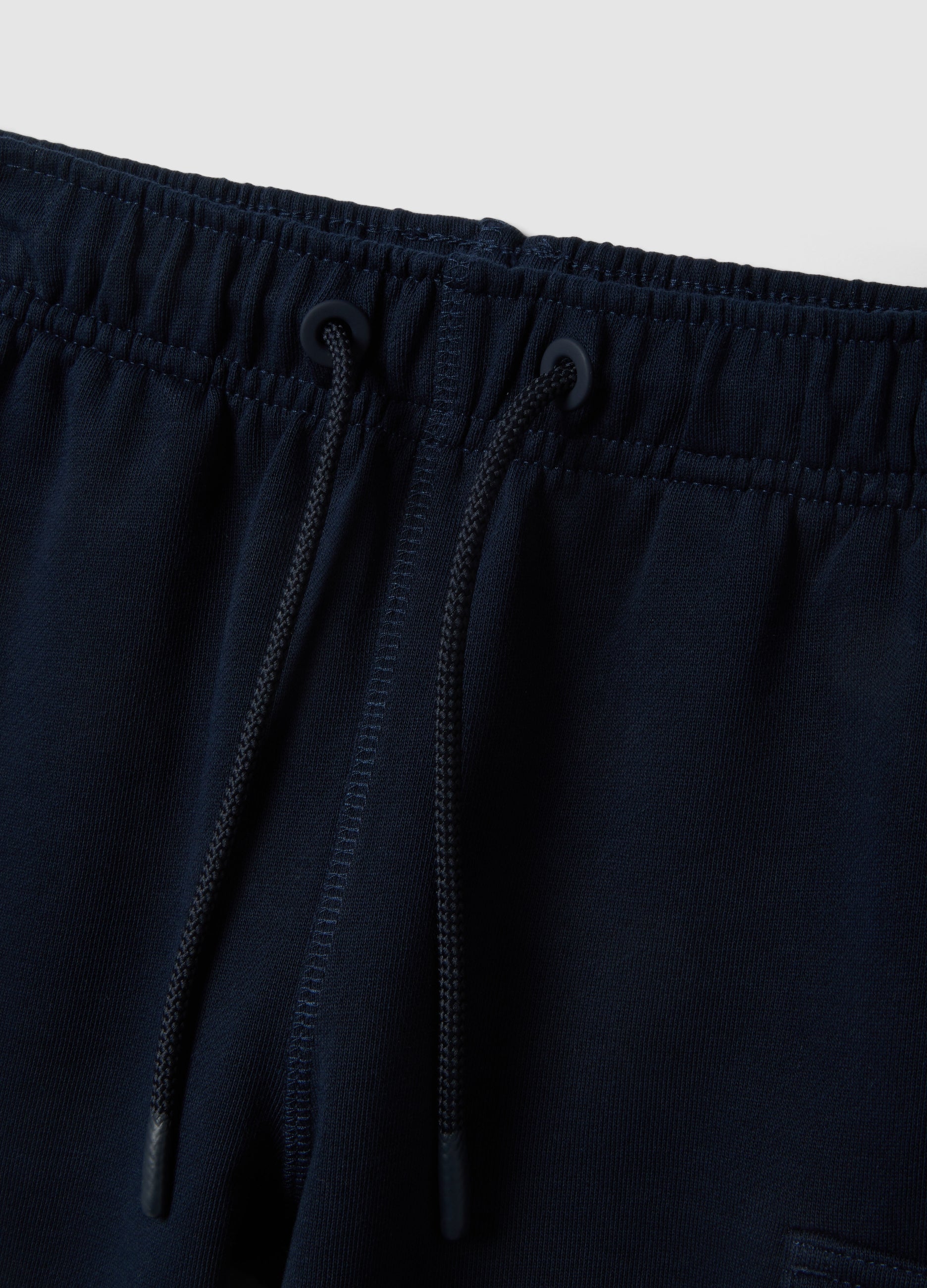 OVS Boys Blue 100% Cotton Regular-Fit Shorts With Elasticated Waistband