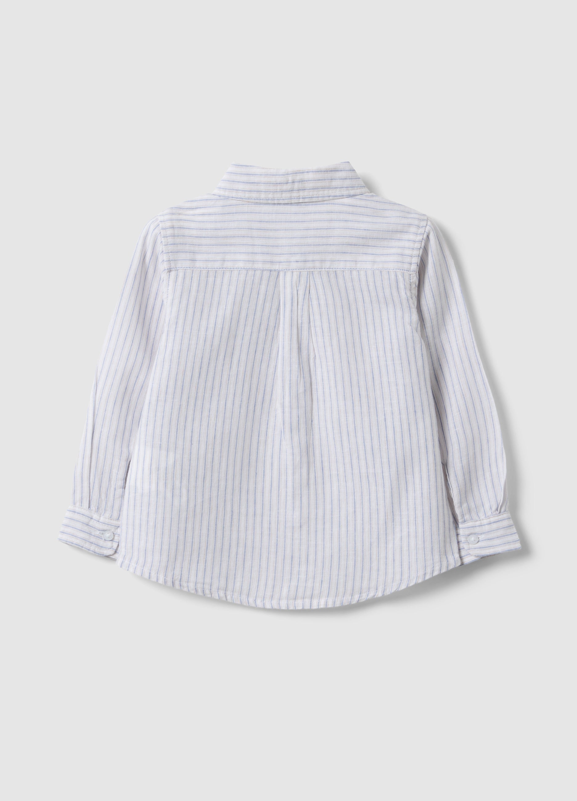 Ovs Children'S Regular Fit Striped Multicolour Linen-Cotton Blend Shirt