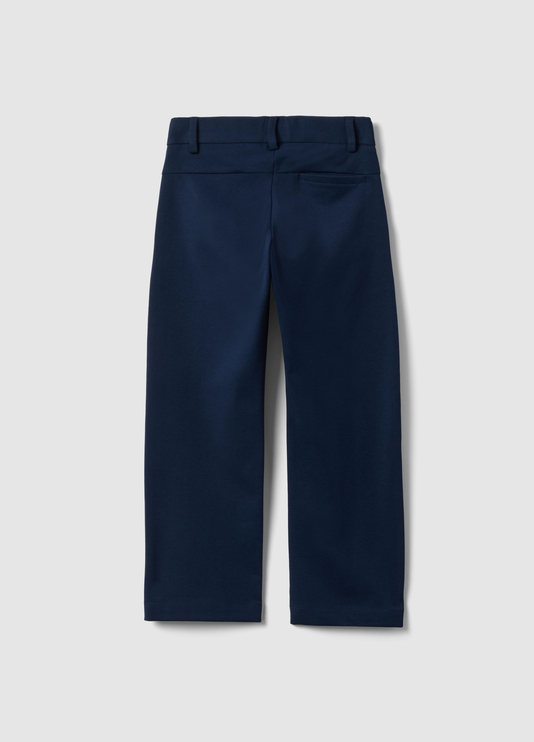 Ovs Blue Stretch Cotton Chino Trousers For Kids Regular Fit