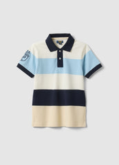 Ovs Multicoloured Stripe Stretch Cotton Polo For Boys Regular Fit