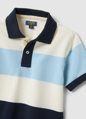 Ovs Multicoloured Stripe Stretch Cotton Polo For Boys Regular Fit