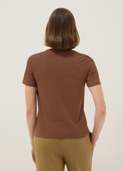 OVS Brown Pure Cotton Crew Neck T-Shirt Regular Fit