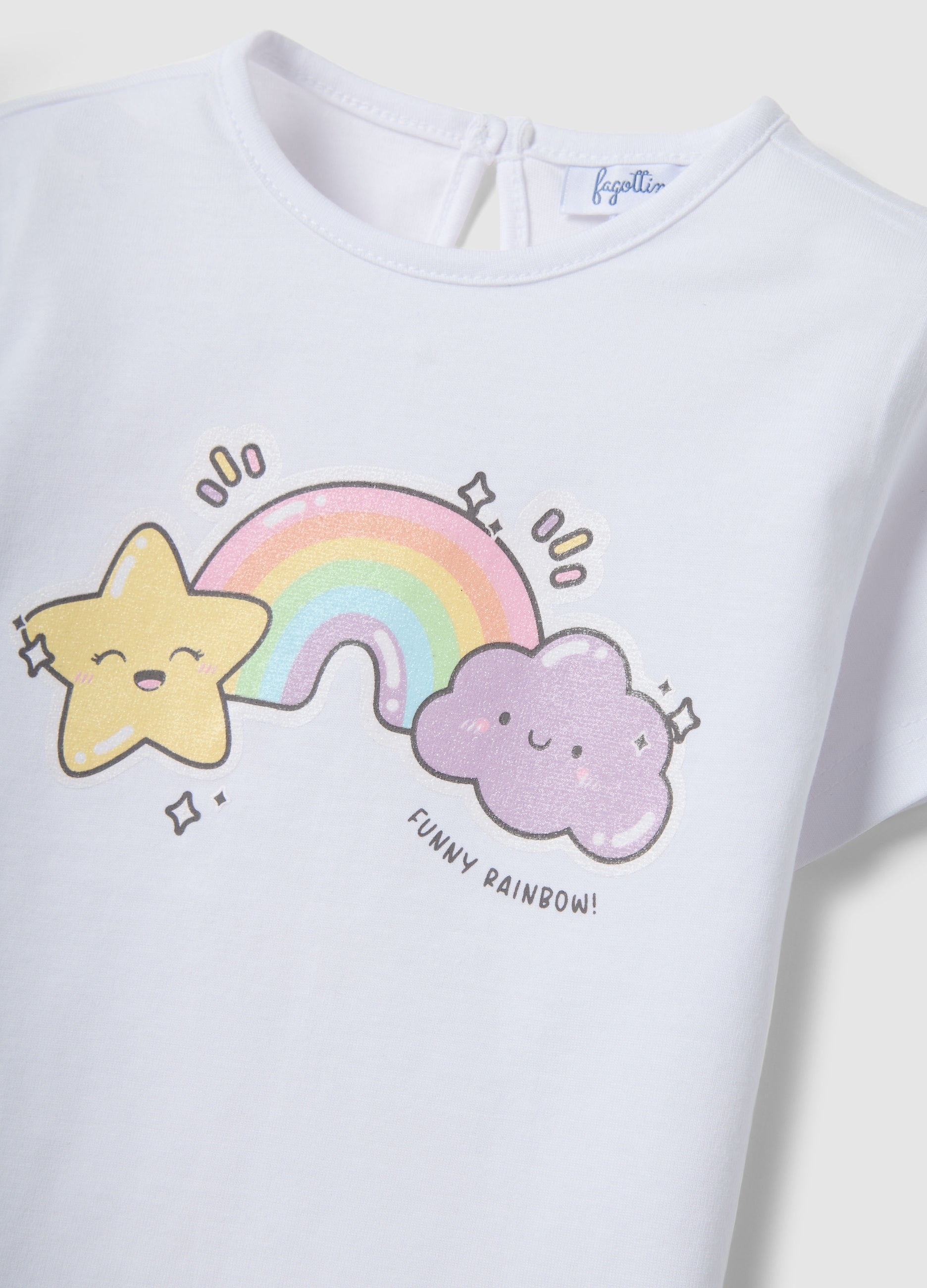 Ovs Regular Fit Pure Cotton White T-Shirt For Girls With Prints